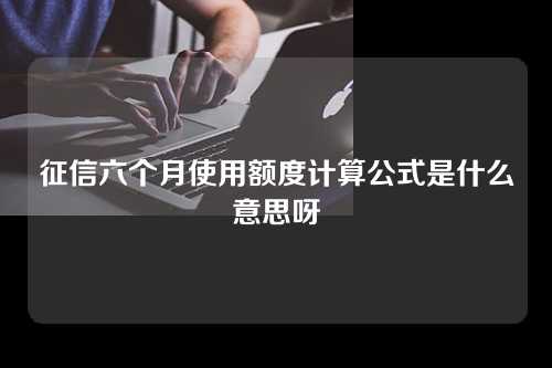 征信六个月使用额度计算公式是什么意思呀